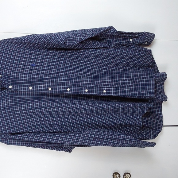 Ralph Lauren Mens Blue/ White Checkered Soft Cotton Button Down Shirt Sz.XXL - Picture 4 of 7